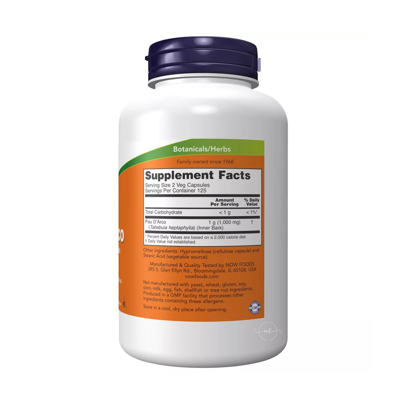 PAU D' ARCO 500mg  250 VCAPS 250